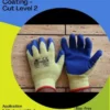 1.3 Latex Crinkled Coated Safety Gloves Blue Yellow |
