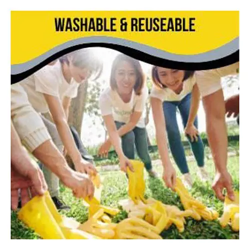12 Yellow Rubber Hand Gloves 14 INCH |
