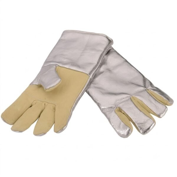 Aluminisied coated Para Aramid Cloth Yellow Aluminized Kevalar Hand Gloves |