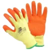 Latex Crinkled Coating Safety Gloves Orange Yellow