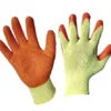 Latex Crinkled Coating Safety Gloves Orange Yellow