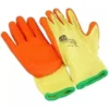 Latex Crinkled Coating Safety Gloves Orange Yellow