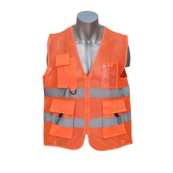 Reflectosafe Safety Jacket Reflective Vest Luster with 3m Tape and Cargo Pockets