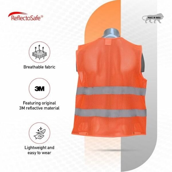157 Reflectosafe Safety Jacket Reflective Vest Luster with 3m Tape and Cargo Pockets