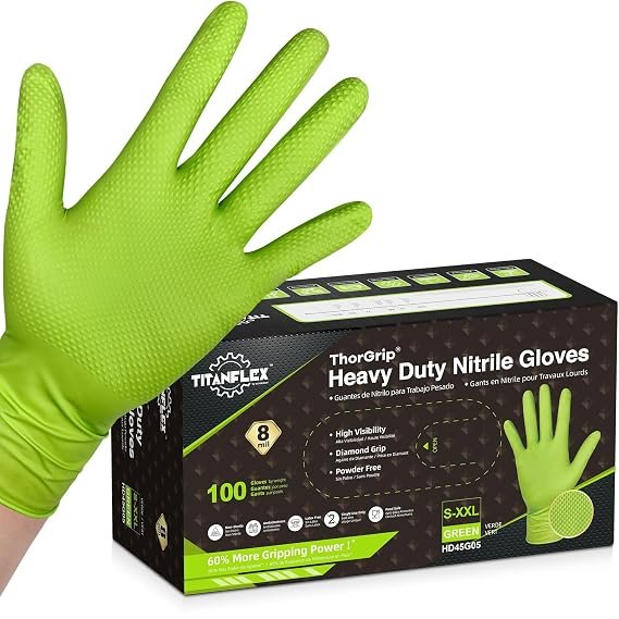 Green Nitrile Hand Gloves