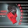 216 Fortuner Latex Coated Black Red Safety Gloves |