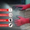 217 Fortuner Latex Coated Black Red Safety Gloves |