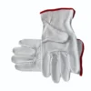 Leather Safety Hand Gloves White/Grey