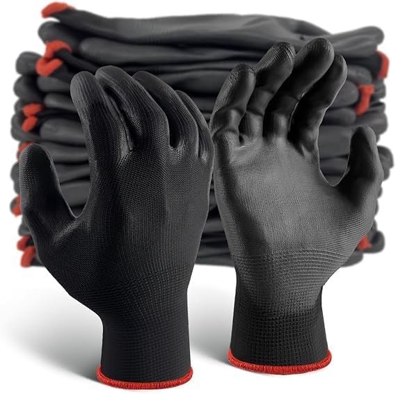 246 PU Coated Safety Gloves Black on Black |