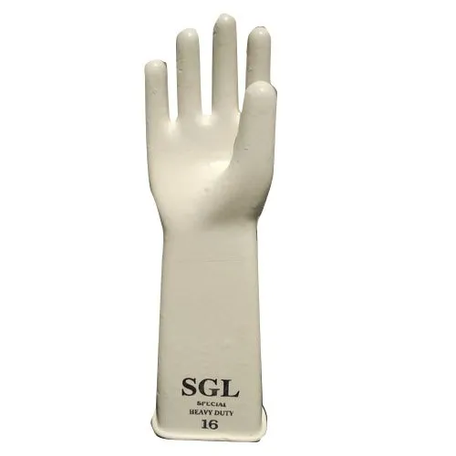 30 White Rubber Hand Gloves 16 INCH
