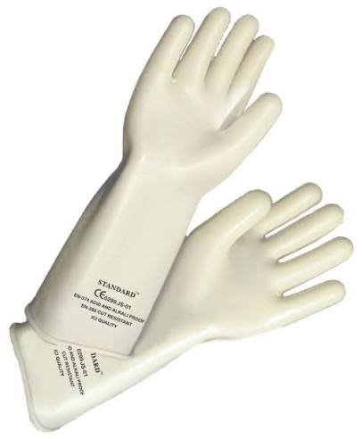 White Rubber Hand Gloves 16 INCH