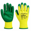 Latex Crinkled Coating Safety Gloves Green Yellow |