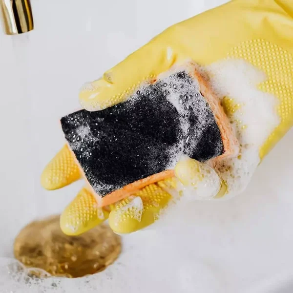 6 Yellow Rubber Hand Gloves 12 INCH |