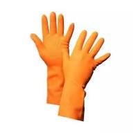6, Orange Rubber Hand Gloves 12 INCH |