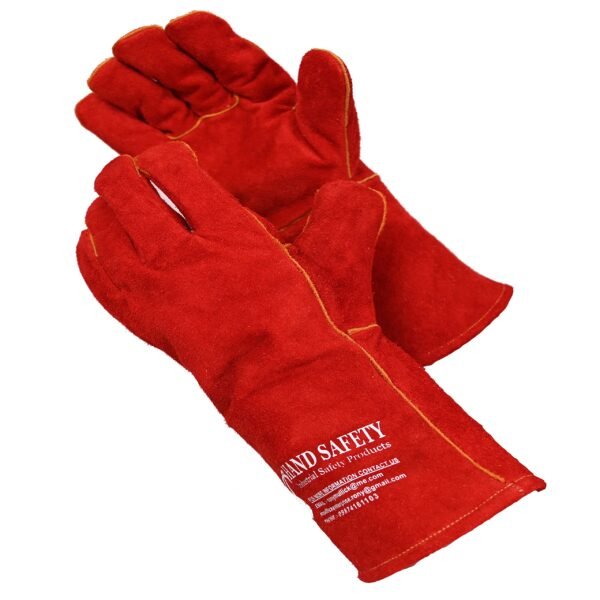81+j6NAVCXL Red Winter Leather Safety Hand Gloves