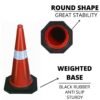 Safety Cones Multipurpose PVC Plastic Traffic Safety Cone with Black Rubber Weighted Base and Highly Visible Reflective Collar | (Pack of 4)