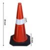 Safety Cones Multipurpose PVC Plastic Traffic Safety Cone with Black Rubber Weighted Base and Highly Visible Reflective Collar | (Pack of 4)