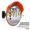 Convex Mirror Road Safety & Traffic Security Mirror Unbreakable Polycarbonate lens with Flat Back Adjustable Fixing Bracket Installation Kit with Nuts & Bolts Included (24 INCE (60 CM) | (PACK OF 1)