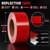 Reflective Tape 2 Inch x 45 Meter – High Visibility Retro Reflective Tape for Truck, Trailer, Vehicle Safety & Road Marking (Red) |