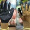Fortuner Latex Coated Black Brown Safety Gloves