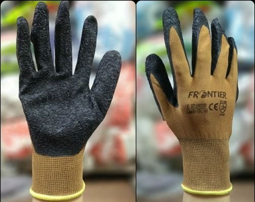 Fortuner Latex Coated Black Brown Safety Gloves