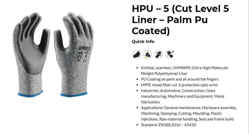 202 HPU – 3 (CUT LEVEL 3 LINER – PALM PU COATED)
