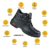 Tiger Leopard S1 EN Certified High Ankle Safety Shoes | Steel Toe PU Sole I Anti-Slip Industrial Work Boot