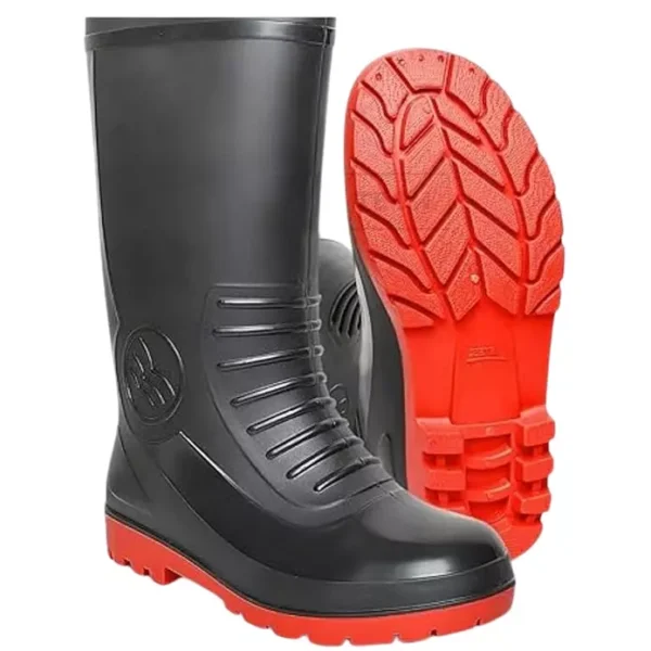 10 Safe Dot Safety Gumboot Rubber Sole PVC Material Red & Black 38.1 cm Height for Industrial Use UK7, GB-01 |