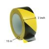 100 2 inch X 15 meter Pack of 1 Floor Marking Self Adhesive Safety Caution Tape High-Visibility Tape Bright Color PVC Vinyl Tape in Yellow Black Zebra Design