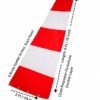 Red White Windsock for Wind Direction | Heavy Duty Polyester Fabric with Brass Eyelets | Industrial, Airport & Safety Use