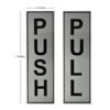 Buzz Cool Silver Metal Push Pull Sign Board For Offie and Shop Glass and Wooden | Self Adhesive Stainless Steel Metal Sticker for Door | Push and Pull Sticker for Hospital Malls Office 2 Set Pack