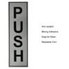 102 Buzz Cool Silver Metal Push Pull Sign Board For Offie and Shop Glass and Wooden | Self Adhesive Stainless Steel Metal Sticker for Door | Push and Pull Sticker for Hospital Malls Office 2 Set Pack