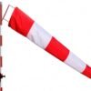Red White Windsock for Wind Direction | Heavy Duty Polyester Fabric with Brass Eyelets | Industrial, Airport & Safety Use