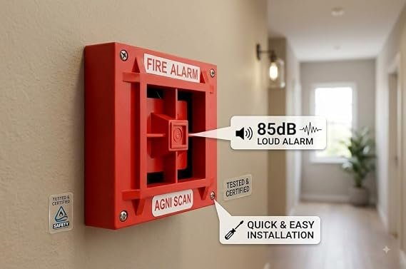 Fire Alarm Warning Strobe Siren| Fire Security Service| Fire Alarm Siren |Horn Sound & Strobe Alert Security System for Home Office Hotel & Restaurant |