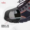 Karam FS69 Grey and Black Suede Leather Safety Shoes for Men |Single Density with Steel Toe | Antistatic, Antislip, Oil & Heat Resistant