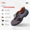 Karam FS69 Grey and Black Suede Leather Safety Shoes for Men |Single Density with Steel Toe | Antistatic, Antislip, Oil & Heat Resistant