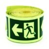 Glow Night Tape - Left Arrow Running Man Symbol - Clear Direction of Emergency - Use for Fire Exit -50mm x 10 mtr