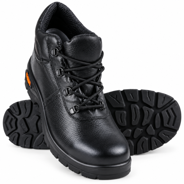 Tiger Leopard S1 BG High Ankle Steel Toe Black Work Safety Shoes |