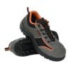 Karam FS69 Grey and Black Suede Leather Safety Shoes for Men |Single Density with Steel Toe | Antistatic, Antislip, Oil & Heat Resistant