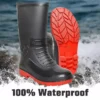 Safe Dot Safety Gumboot Rubber Sole PVC Material Red & Black 38.1 cm Height for Industrial Use UK7, GB-01 |