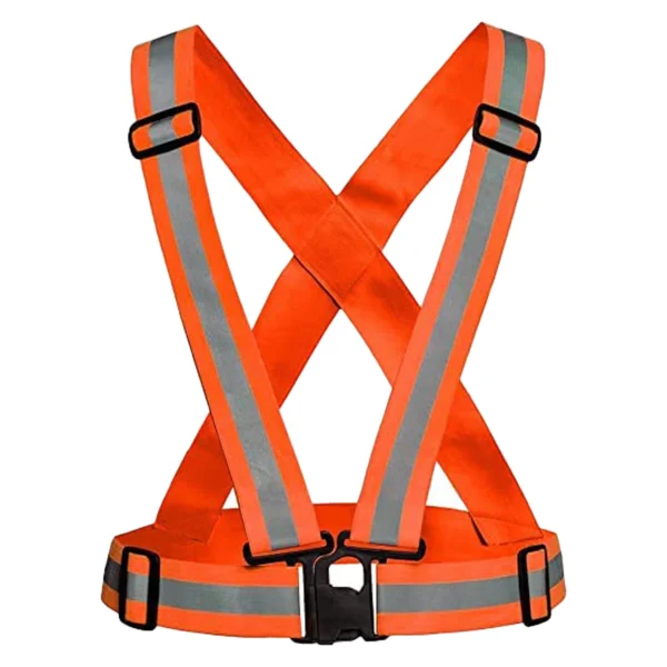 High-Visibility Reflective Safety Belt | Adjustable Cross Belt Straps | Night Cycling Reflector | Safety Gear for Construction, Warehouse & Outdoor Work