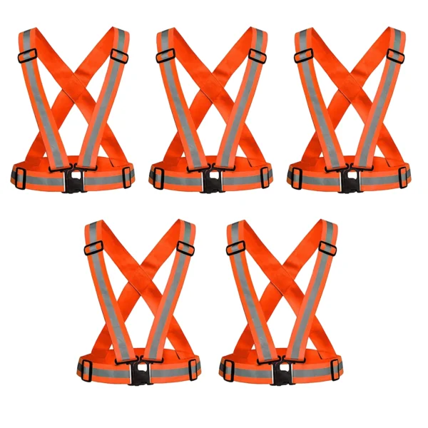 High-Visibility Reflective Safety Belt | Adjustable Cross Belt Straps | Night Cycling Reflector | Safety Gear for Construction, Warehouse & Outdoor Work