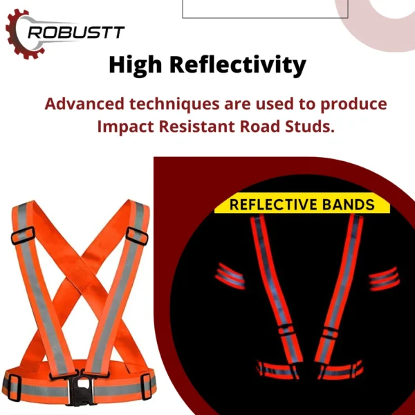 High-Visibility Reflective Safety Belt | Adjustable Cross Belt Straps | Night Cycling Reflector | Safety Gear for Construction, Warehouse & Outdoor Work