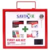 SAVIOR First Aid Kit-CLASS B, First Aid Box/Emergency Medical Kit Box for Medicine Storage/Multi Compartment First Aid Kit Box for Home, School, Office with Key Lock - Metal (Red & Ivory)