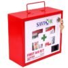 SAVIOR First Aid Kit-CLASS B, First Aid Box/Emergency Medical Kit Box for Medicine Storage/Multi Compartment First Aid Kit Box for Home, School, Office with Key Lock - Metal (Red & Ivory)