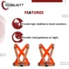 High-Visibility Reflective Safety Belt | Adjustable Cross Belt Straps | Night Cycling Reflector | Safety Gear for Construction, Warehouse & Outdoor Work