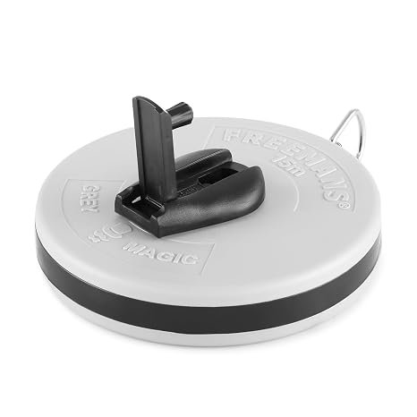 FREEMANS FM15 Grey Magic Fibreglass Measuring Tape - 15m/50ft With Unbreakable ABS Case | Durable Winding Mechanism Handle and Steel End Hook | Grey Color |
