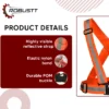 High-Visibility Reflective Safety Belt | Adjustable Cross Belt Straps | Night Cycling Reflector | Safety Gear for Construction, Warehouse & Outdoor Work
