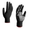 Nylon Heavy Duty Work Gloves, Coated Gloves, Industrial and Home use, Multipurpose. (Black-Black, PU Coated), Pack of 1