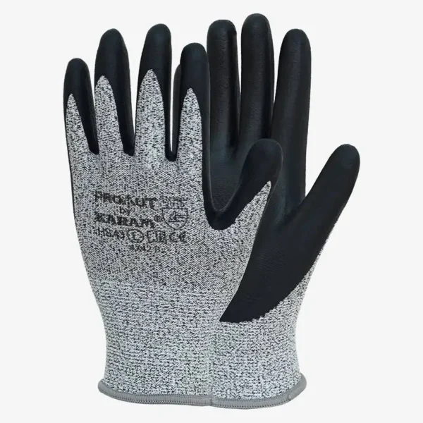 KARAM HPPE Liner with Black Nitrile Micro Foam Coating, HS43 Hand Gloves